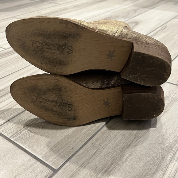 Splendid Hamptyn Gold Metallic Glitter Womens Ankle Zipper Bootie Sz 9 $178 - Picture 9 of 13